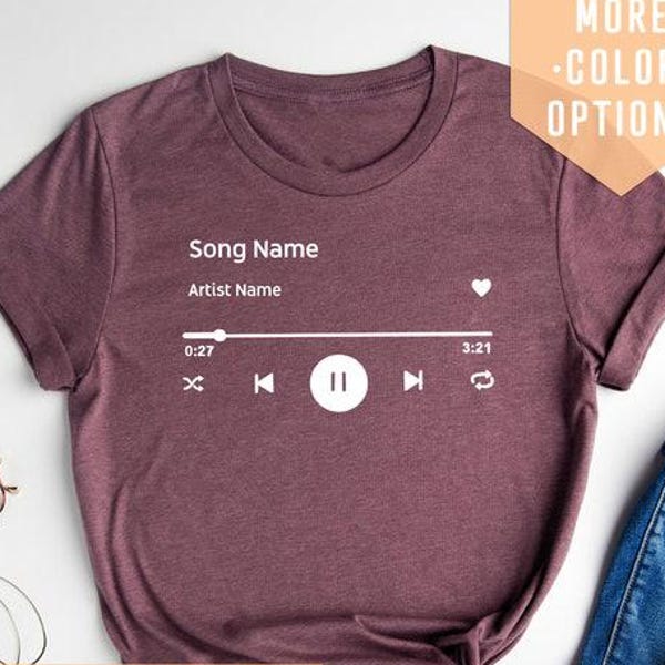 Custom Song Name Shirt Gift For Birthday, Custom Artist Name Shirt, Custom Song Name T-Shirt, Favorite Song Tee, Custom Favorite Artist Tee