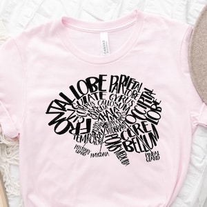 Brain Anatomy Shirt, Nursing School Shirt,Anatomical Layout Brain, Funny Nurse Shirt,Gift For Nursing Student,Brain Shirt,Anatomy Shirt