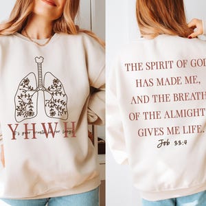 Floral YHWH Lungs Christian Sweatshirt, Bible Verse Shirt, Christian Shirt, Christian Sweatshirt, Faith Shirt