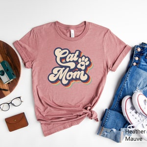 90-talets retro roliga kattmamma-t-shirt, retro rolig kattmamma-tröja, kattmamma kattälskare-present, kattmamma i retrostil med grafisk t-shirt bild 5