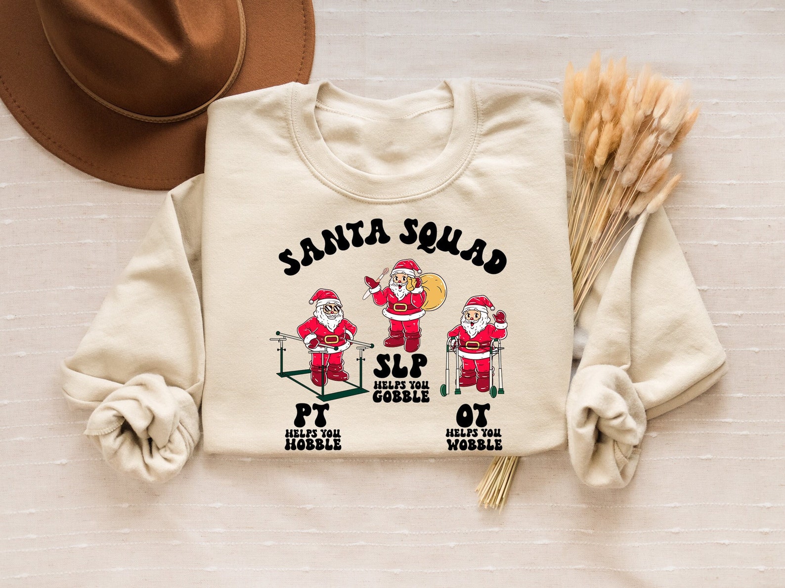 Santa Squad Sweatshirt Gift for Speech Pathologist, Therapy Squad Shirt ...