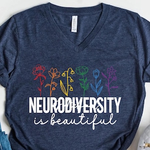 Retro Funny Neurodiversity Is Beautiful Neurodivergent Special Ed Inclusion Mental Health Neurodiversity ADHD SLP Graphic TShirt For Women
