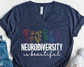 Retro Funny Neurodiversity Is Beautiful Neurodivergent Special Ed Inclusion Mental Health Neurodiversity ADHD SLP Graphic TShirt For Women