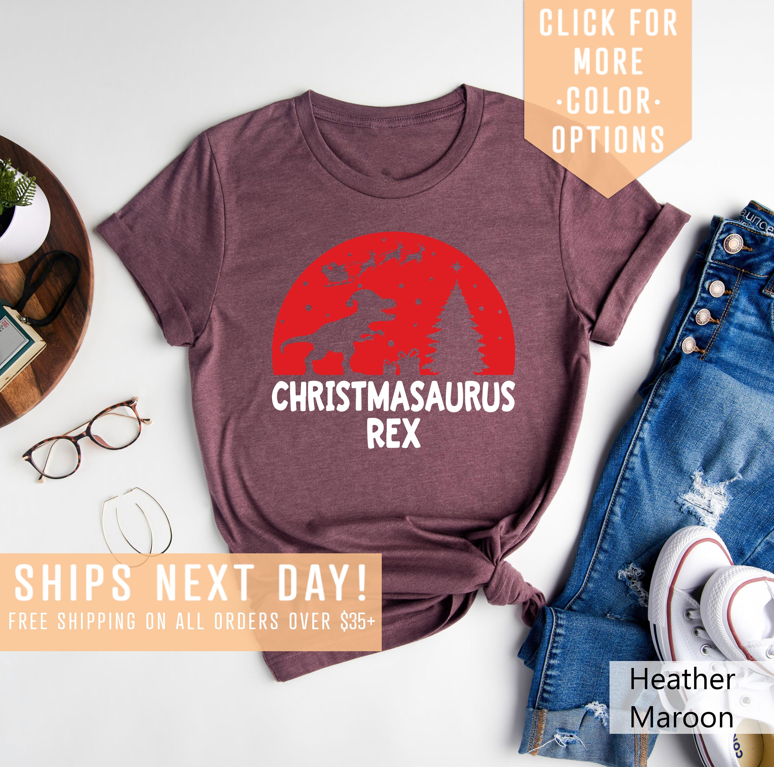 Discover Christmasaurus Rex Shirt Gift For Christmas Kids, Dinosaur Lover Kids Gift Shirt, Funny Christmas Tee, Dinosaur Sweatshirt, Santa Hat Hoodie