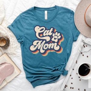 90-talets retro roliga kattmamma-t-shirt, retro rolig kattmamma-tröja, kattmamma kattälskare-present, kattmamma i retrostil med grafisk t-shirt bild 3