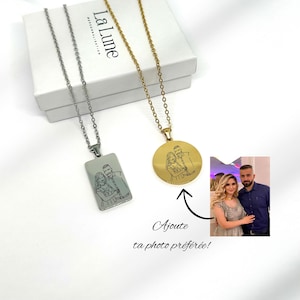 Custom Photo Necklace, Personalized Portrait Jewelry, Gift for Her, Valentines Day Gift, Anniversary Gift, Engraved Necklace