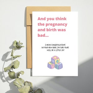 Funny New Baby Arrival Card, Sarcastic New Baby Card for New Parents | Card for Baby Shower | New Arrival Congratulations