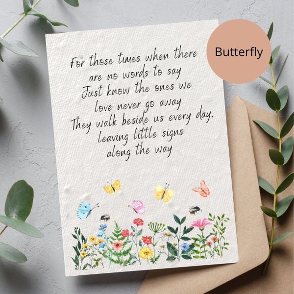 Sympathy Card and Keepsake Gift, Belated Sympathy Card, Memory Card, Sympathy Card Loss Daughter, Loss of Mom Dad, Wildflower Pet Sympathy