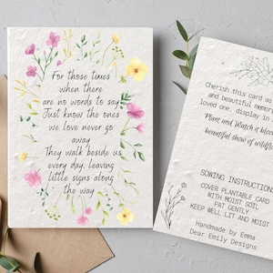 Sympathy Card and Memory Gift, Plant Sympathy Card, Plantable Card Sympathy, Sympathy Anniversary Card, Sympathy Card Loss of Mother Father