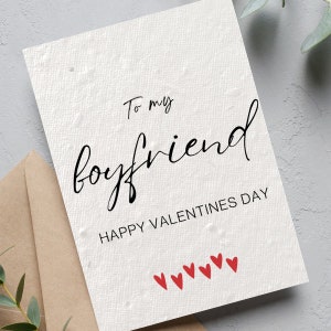 Boyfriend Valentines Day Card, Boyfriend Card, Plantable Seed Card for Him