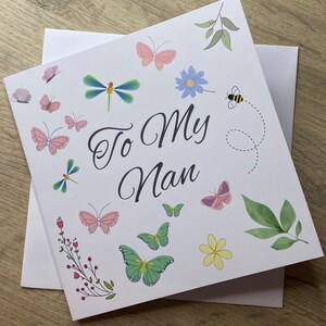 Nan Birthday Card, Nanny Birthday Card, Card for Grandma, Grandmother, Nana Card, Mothers Day Card
