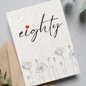 80th Birthday Card, Dad 80th Birthday, Mom 80th Card, Mom Birthday Card, Card for Her, Sister, Friend, Mom Birthday Card