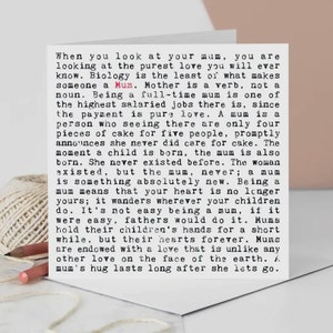 Mum Birthday Card, Quotes about Mum, Funny Mum Card