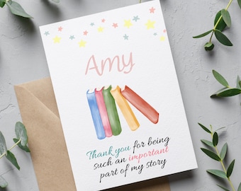 Personalised Thank You Teacher & Primary School Card, Thank you Nursery Card, Thank You Teacher, Card for Preschool Leaver, Nursery Teachers