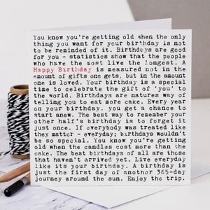 Happy Birthday Funny Quote Card, Friend Birthday, Colleague Birthday Card