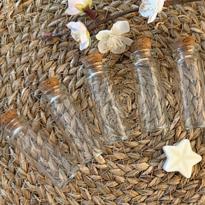 Test Tube Favour Bottles, Clear Plastic with Cork Stoppers, Wedding Favours 14ml, Height 6cm, Empty Wedding Favour, Sweet Cones, Candles