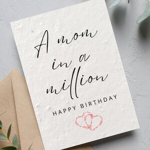 Mom In A Million Birthday Card, Wife Card, Plantable Seed Birthday Card, Amazing Mom, Best Mom Birthday Card, Love Birthday, Card for Her