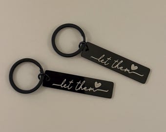 Let Them Keyring, Black Metal, Mel Robbins Book Token Gift