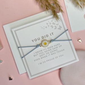 You Did It Gift, Personalised Daughter or Sister Friendship Bracelet, Well Done Driving Test, Passing Exams, Graduation Gift