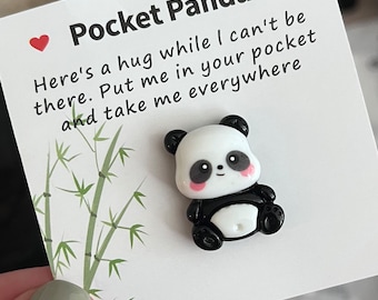 Pocket Hug Panda, Stress Gift, Pocket hug, Gift for kids, Gift for Her, worry gift, grief gift, small gift, friendship gift, meaningful gift