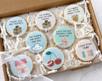 Nursery Thank You Personalised Biscuits Gift, PreSchool Thank You Gift, Leaving Nursery Biscuits for Nursery Teachers, Nursery Staff Gifts