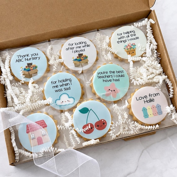 Nursery Thank You Personalised Biscuits Gift, PreSchool Thank You Gift, Leaving Nursery Biscuits for Nursery Teachers, Nursery Staff Gifts
