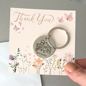 Cute Teacher Keyring on Thank You Card, Thank you Teacher, Thank you Nursery, Cute Keyring, Primary School Teacher Gift