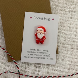 Pocket Hug Santa, Christmas Gift, Pocket hug, Gift for kids, Gift for Her, worry gift, grief gift, small gift, friendship gift