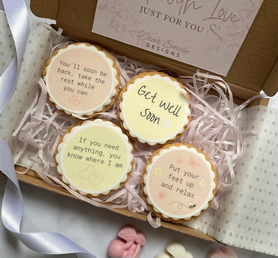 Get Well Soon Gift Box of Luxury Biscuits Thinking of You Etsy