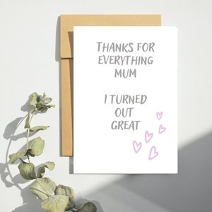 Mom Birthday Card, Funny Mom Card, Amazing Mom Card, Mothers Day Card, Thank you Mom