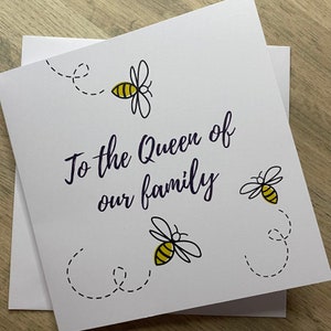 Queen of the Family Card, Mom Card, Amazing Mother Card, Nan, Grandmother, Grandma, Nana Card Gift