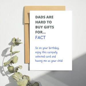 Funny Dad Birthday Card, Funny Card for Dad, Joke Dad Birthday Card, Card for Fathers Day
