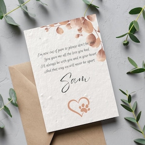 Personalised Pet Sympathy Card, Dog Bereavement Gift, Plantable Wildflower Seed