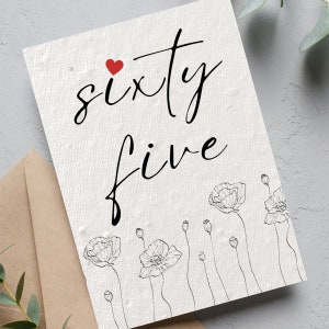 65th Birthday Card, Dad 65th Birthday, Mom 65th Card, Mom Birthday Card, Card for Her, Sister, Friend, Mom Birthday Card