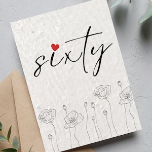 60th Birthday Card, Big 60 Birthday, Sixty Birthday Card, Sixtieth Birthday Gift, Card for Her, Sister, Friend, Mom Birthday Card