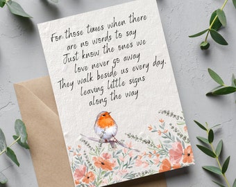 Little Robin Sympathy Card and Memory Keepsake Gift, Plantable Wildflower Seed Card, Bereavement Gift, Sorry For Your Loss, Sympathy