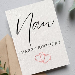 Nan Birthday Card, Happy Birthday Nan, Amazing Nan Card, Plantable Seed Card, for Her