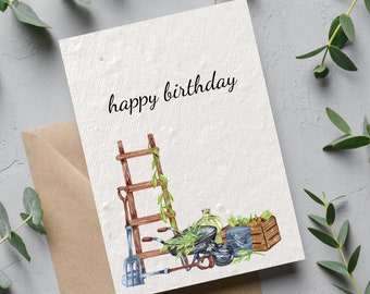 Happy Birthday Wildflower Seed Card, Plantable, Eco Friendly, Garden Lover Card