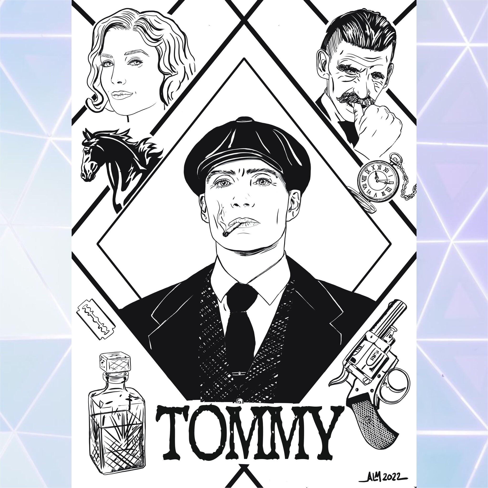 Tommy Shelby Peaky Blinders Printable Illustration for Instant - Etsy