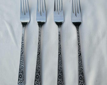4er Set Vintage Rostfreiebleche Tafelgabeln von Towle