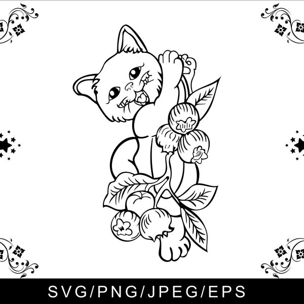 Cute Cat SVG | Curious Kitten Clipart | Cat Svg | Cat Clipart | Peeking face animal vector | Cute Cat Svg Cut Files for Cricut | Png Dxf Eps