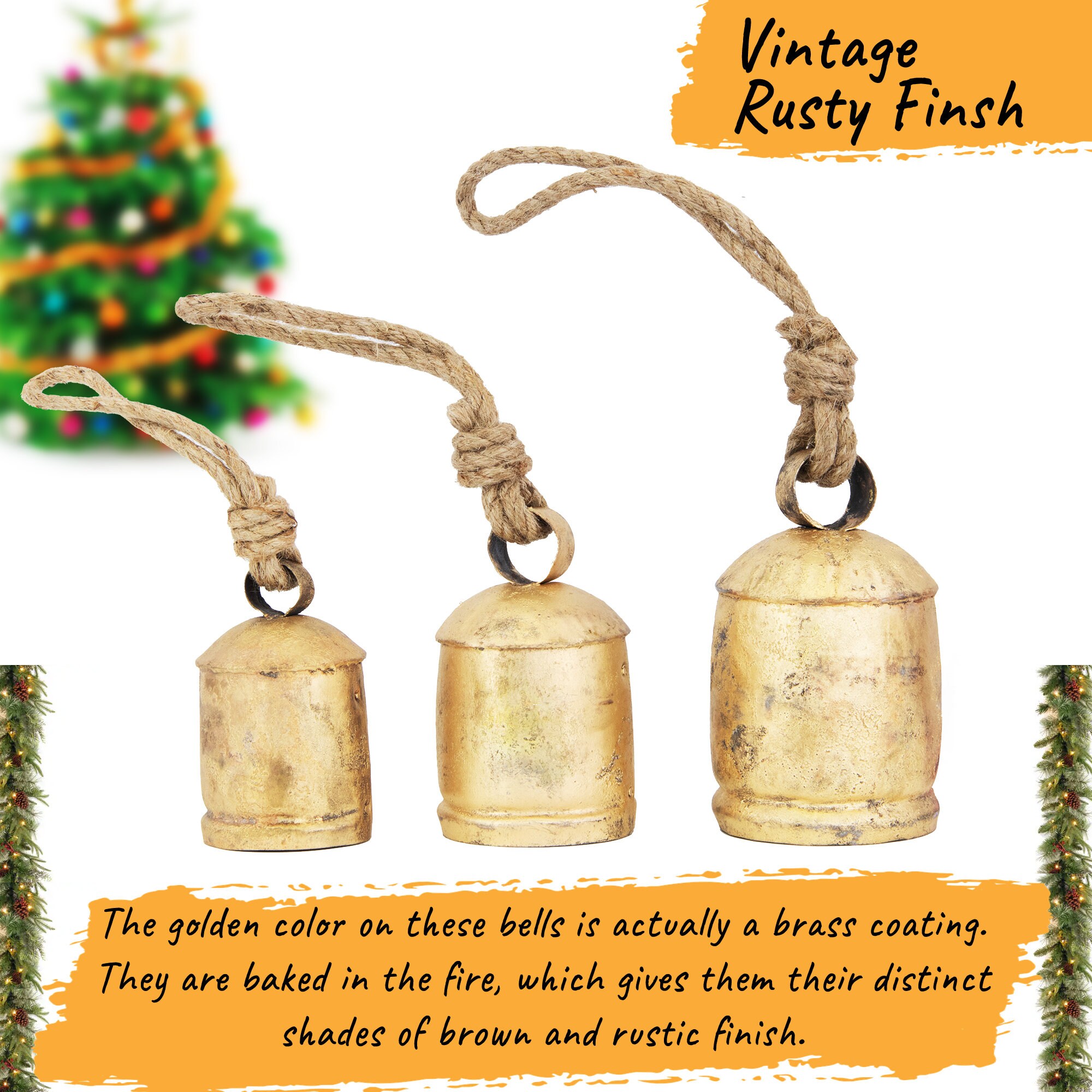 Set Mit 3 Vintage-Glocken - Rustikale Weihnachtsdekoration Mit Harmonischem Klang
