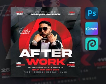 Club Party Flyer Template For Canva, Photoshop, DIY Event Flyer, Party Flyer, Club DJ Party Invite for Social Media, Instagram, Facebook