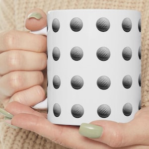 Golf Ball Mug- Custom Golf Ball Design for Golf Lover- Perfect Gift for Mom and Dad, Golfers, and Unique Office or Home Decor 11oz or 15oz