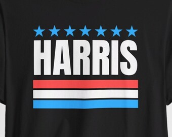 Kamala Harris T-Shirt - Harris with Custom Flag Design - Election 2024 - Perfect Gift for Supporting Kamala