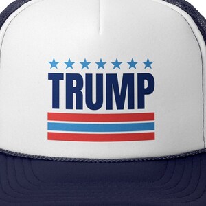 Donald Trump Trucker Hat - Custom &quot;TRUMP&quot; and Flag Design, Low Profile Design Baseball Cap for Trump Election and Campaign