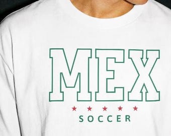 Mexiko Fußball-Shirt MEX Stars T-Shirt für stolze Fans Gildan Softstyle Spieltag Geschenk mutiger Fußball-Stil für Reisen Wochenende und Alltag tragen