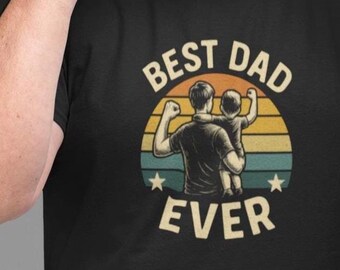 Bester Vater aller Zeiten Retro Sonnenuntergang und Sohn T-Shirt - Perfektes Vatertags- oder Geburtstagsgeschenk für Vatertag oder Geburtstag für Vater, Stiefvater - Nachdenkliches Hemd für Väter, die Sie lieben
