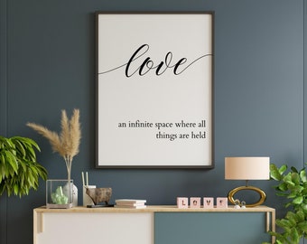 El amor es infinito imprimible, arte de la palabra imprimible, descarga digital de arte de la pared, arte de la palabra imprimible, arte de la pared inspirador