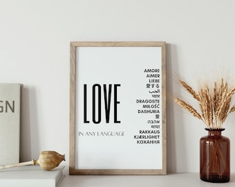 Love Language Imprimible, Word Art Imprimible, Wall Art Digital Download, Printable Word Art, Inspirational Wall Art